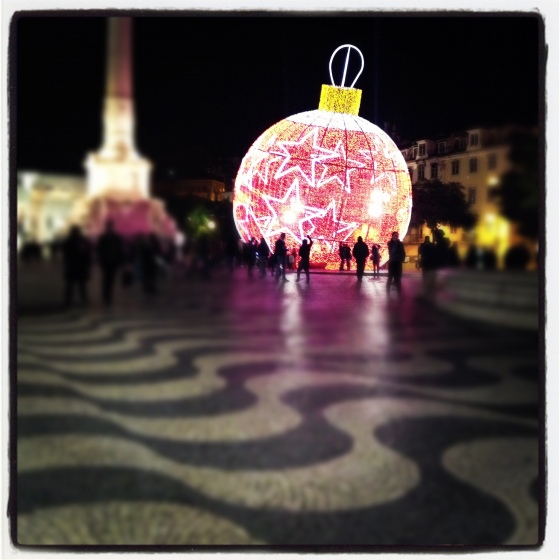 Christmas decorations at Rossio Square